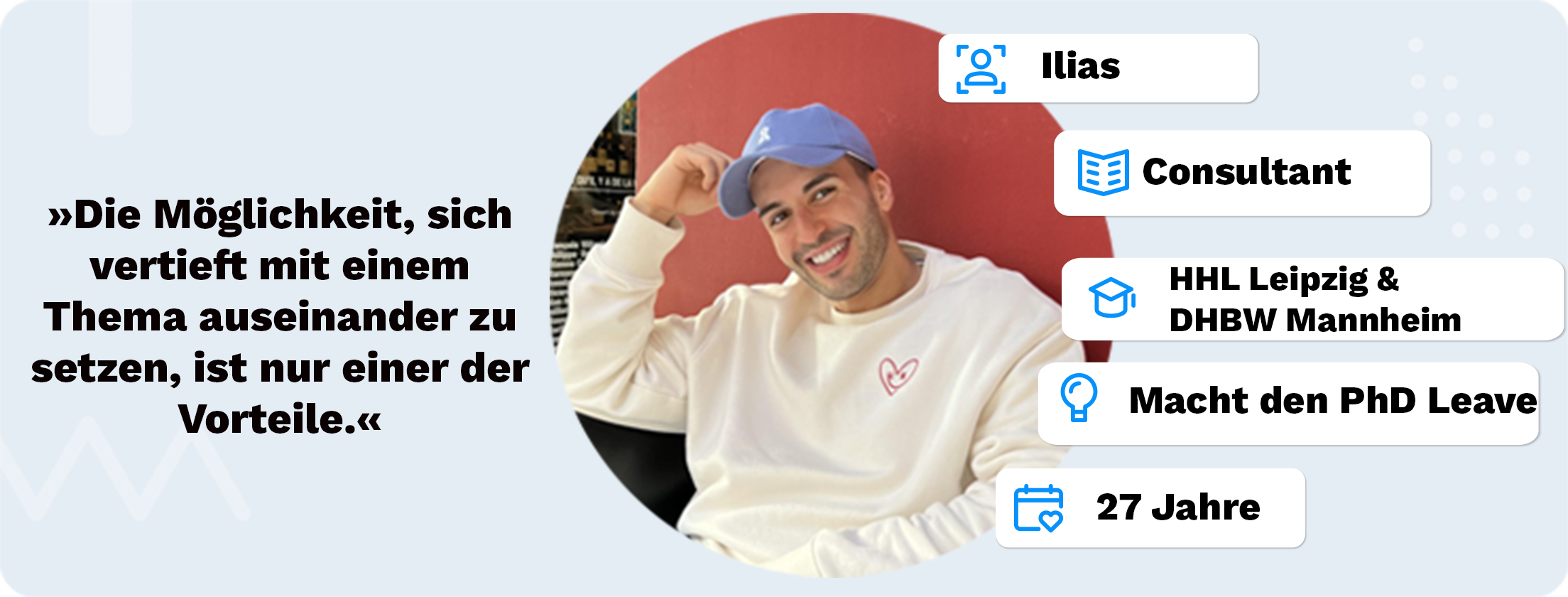 Ilias Ikari von Bain and Company macht aktuell den PhD Leave