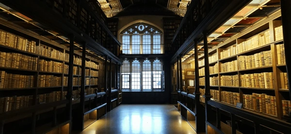 Inside the library at Oxford University
