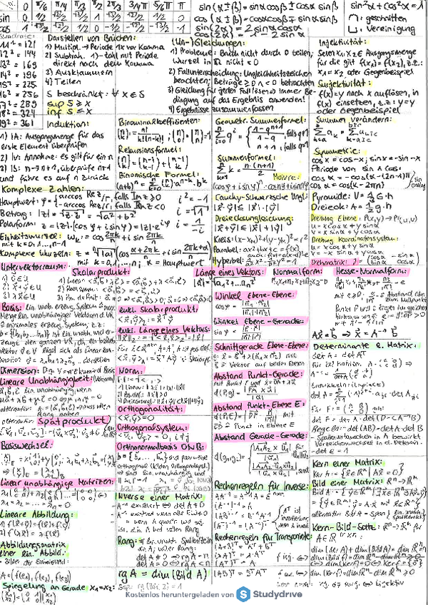 Formelsammlung Mathematik Pdf