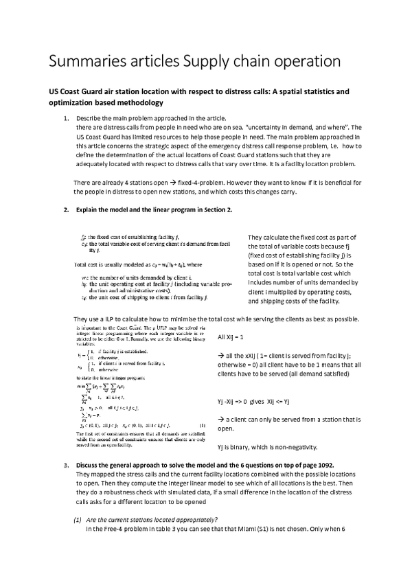 Summaries Supply Chain Operat... Download