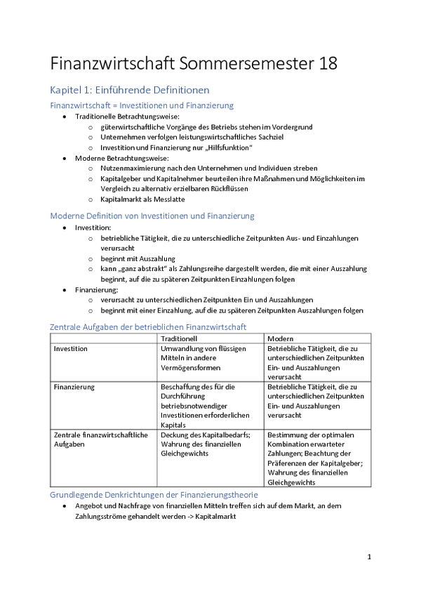 Finanzwirtschaft Sommersemest Free Download