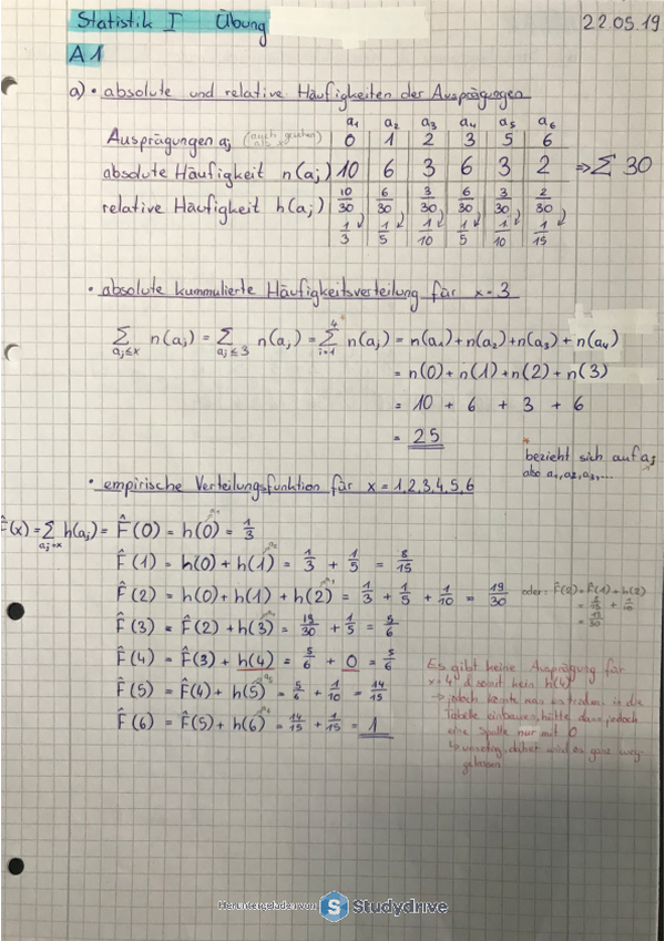 Statistik I Aufgabe 1 Ausfu Free Download