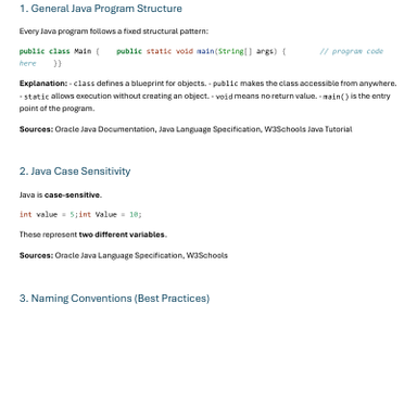 Dokument Java Syntax & Rules Cheat Sheet .pdf - Herunterladen